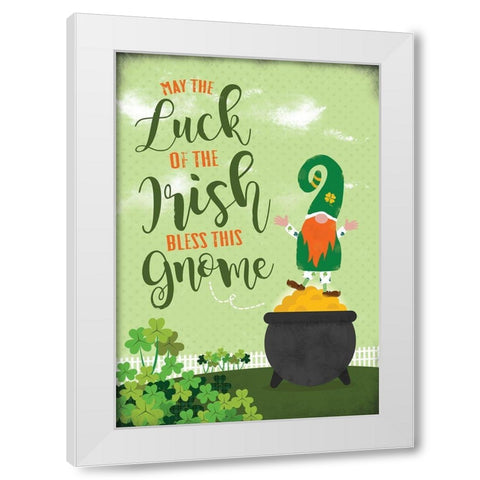 Luck of the Irish White Modern Wood Framed Art Print by JMB Designs