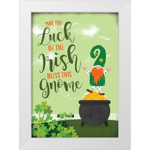 Luck of the Irish White Modern Wood Framed Art Print by JMB Designs