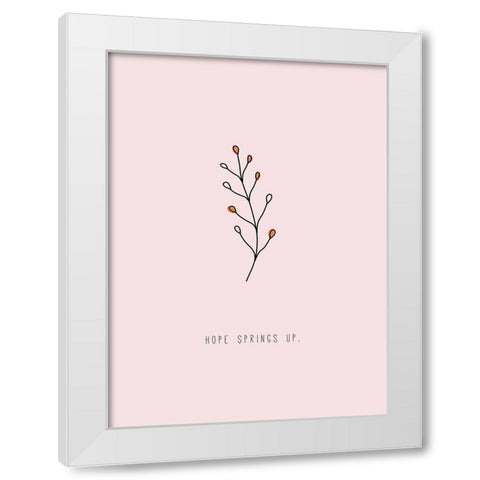 Hope Springs Up White Modern Wood Framed Art Print by JMB Designs