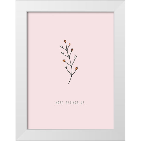 Hope Springs Up White Modern Wood Framed Art Print by JMB Designs
