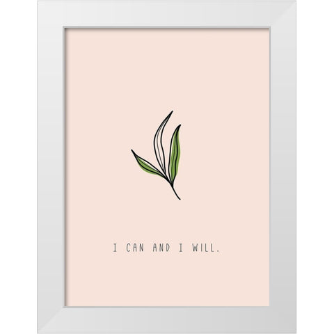 I Can White Modern Wood Framed Art Print by JMB Designs