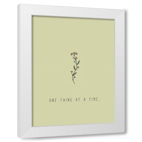 One Thing at a Time White Modern Wood Framed Art Print by JMB Designs