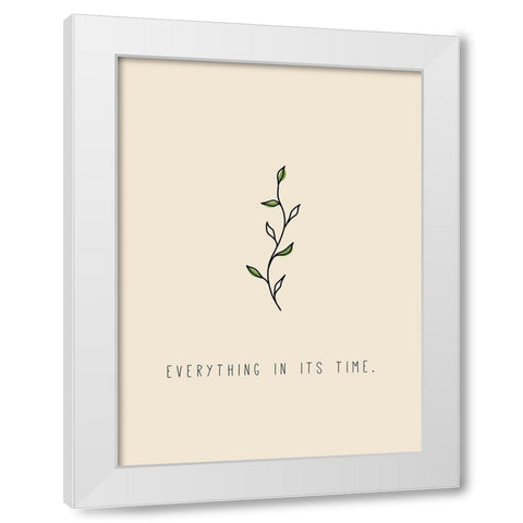 Everything in Its Time White Modern Wood Framed Art Print by JMB Designs