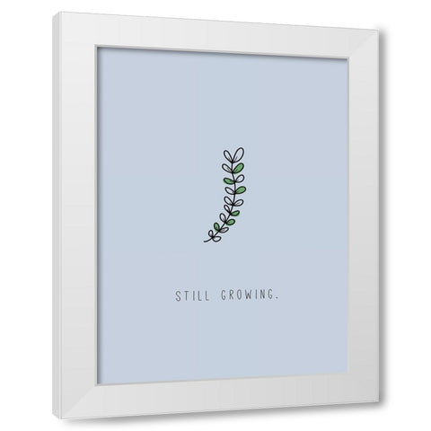 Still Growing White Modern Wood Framed Art Print by JMB Designs