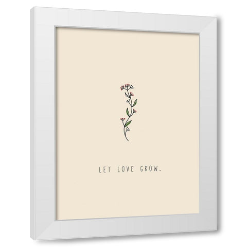 Plant Hope White Modern Wood Framed Art Print by JMB Designs