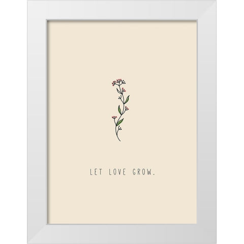 Plant Hope White Modern Wood Framed Art Print by JMB Designs