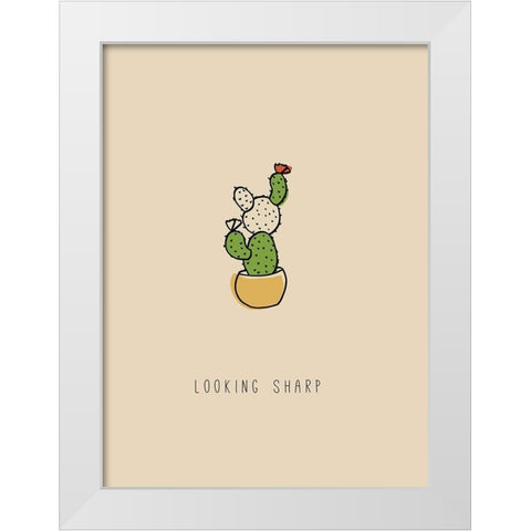 Looking Sharp White Modern Wood Framed Art Print by JMB Designs