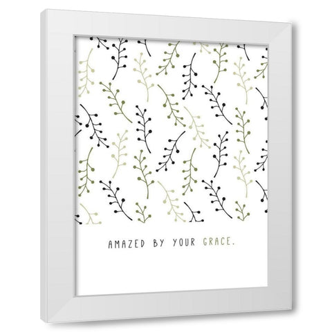 Amazed by Your Grace White Modern Wood Framed Art Print by JMB Designs