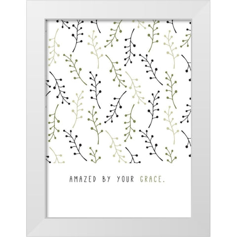 Amazed by Your Grace White Modern Wood Framed Art Print by JMB Designs