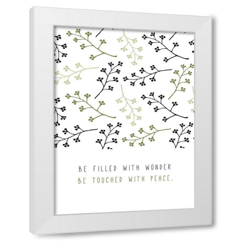 Be Filled with Wonder White Modern Wood Framed Art Print by JMB Designs