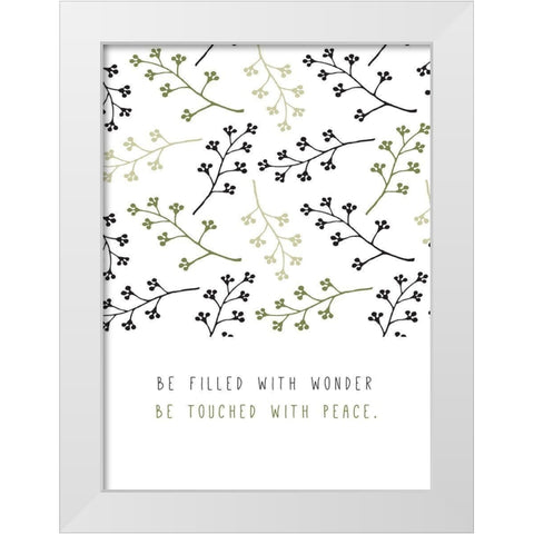 Be Filled with Wonder White Modern Wood Framed Art Print by JMB Designs