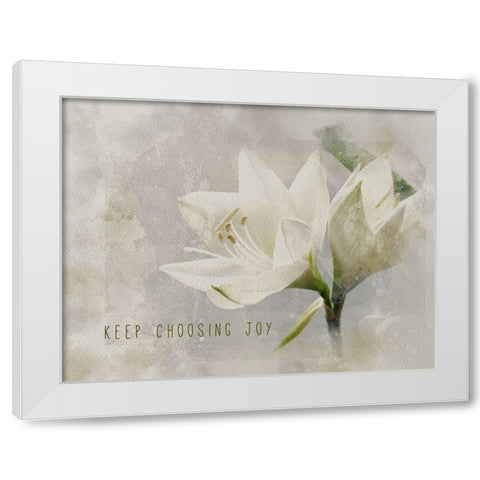 Keep Choosing Joy White Modern Wood Framed Art Print by JMB Designs