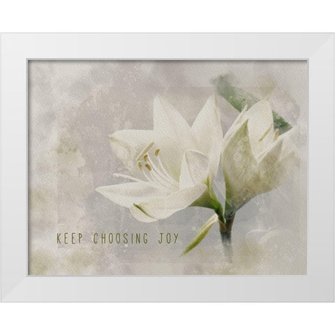 Keep Choosing Joy White Modern Wood Framed Art Print by JMB Designs