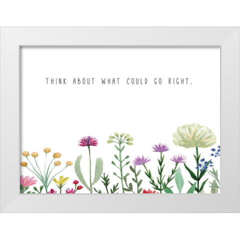 Think About What Could White Modern Wood Framed Art Print by JMB Designs