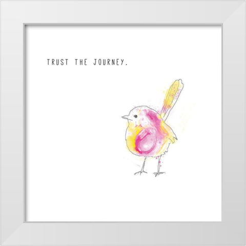 Trust the Journey White Modern Wood Framed Art Print by JMB Designs