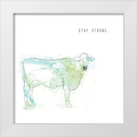 Stay Strong White Modern Wood Framed Art Print by JMB Designs