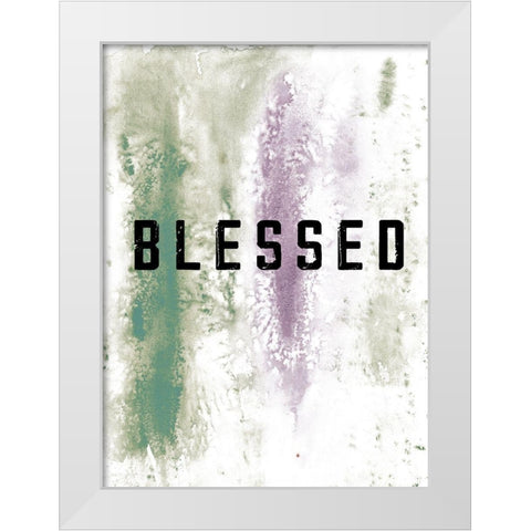 Blessed White Modern Wood Framed Art Print by JMB Designs