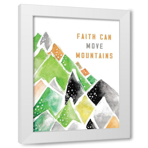 Faith Can White Modern Wood Framed Art Print by JMB Designs