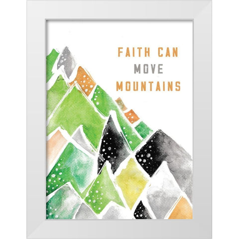 Faith Can White Modern Wood Framed Art Print by JMB Designs
