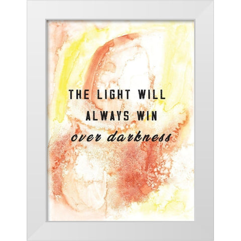 Light Will Always Win White Modern Wood Framed Art Print by JMB Designs