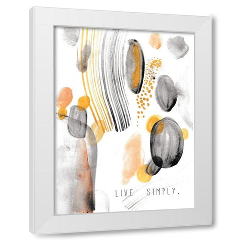Live Simply White Modern Wood Framed Art Print by JMB Designs