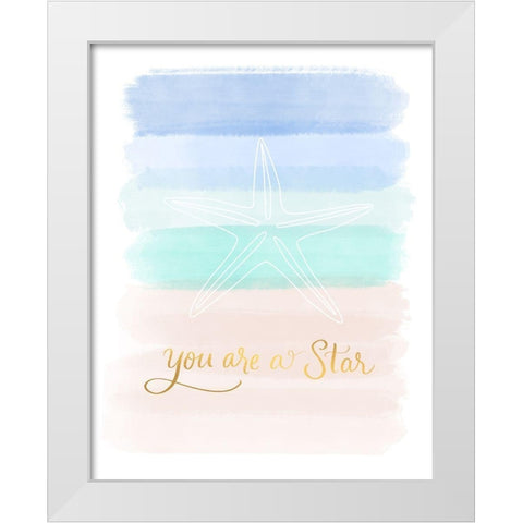 You Are a Star White Modern Wood Framed Art Print by Batista, Dee