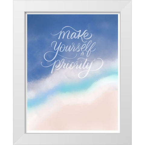 Priority White Modern Wood Framed Art Print by Batista, Dee