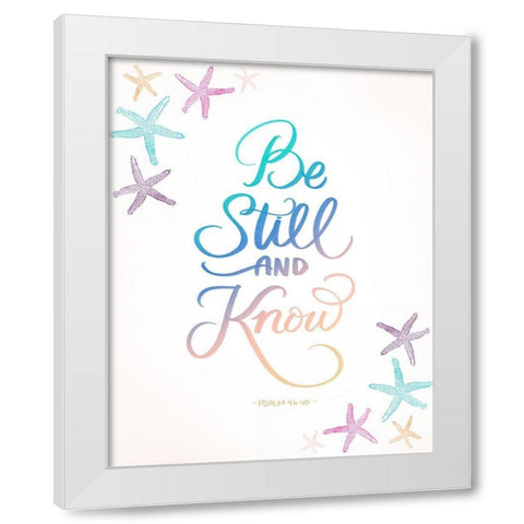Be Still White Modern Wood Framed Art Print by Batista, Dee
