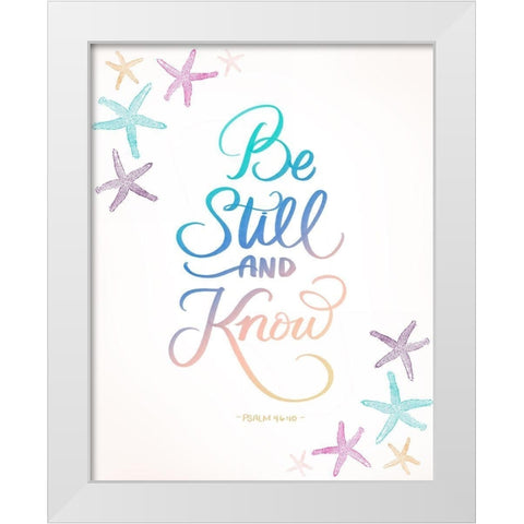 Be Still White Modern Wood Framed Art Print by Batista, Dee