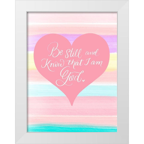 Be Still White Modern Wood Framed Art Print by Batista, Dee