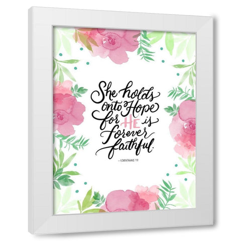 Holds Onto Hope White Modern Wood Framed Art Print by Batista, Dee