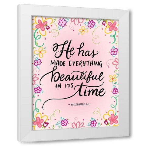 Its Time White Modern Wood Framed Art Print by Batista, Dee