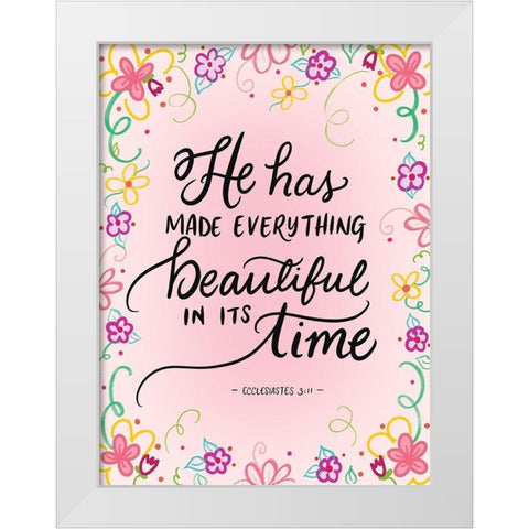 Its Time White Modern Wood Framed Art Print by Batista, Dee