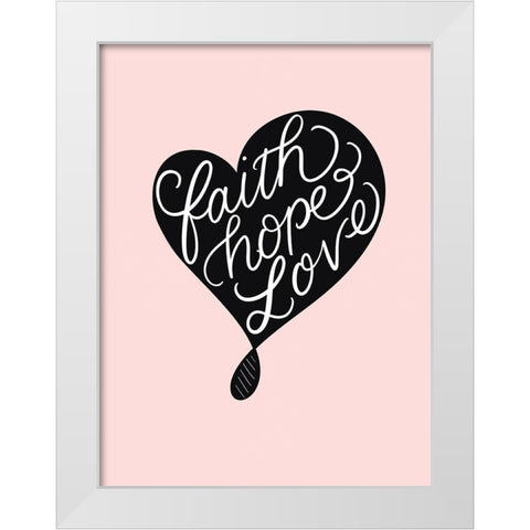 Faith White Modern Wood Framed Art Print by Batista, Dee