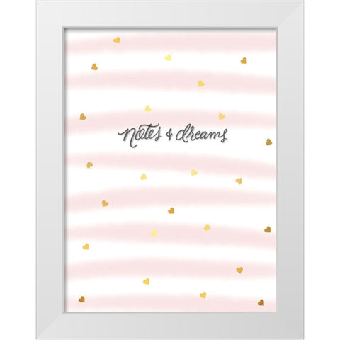 Notes White Modern Wood Framed Art Print by Batista, Dee