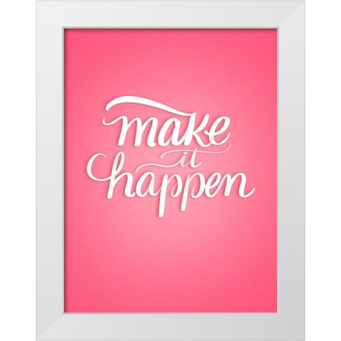 Happen White Modern Wood Framed Art Print by Batista, Dee