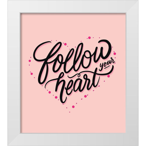 Heart White Modern Wood Framed Art Print by Batista, Dee