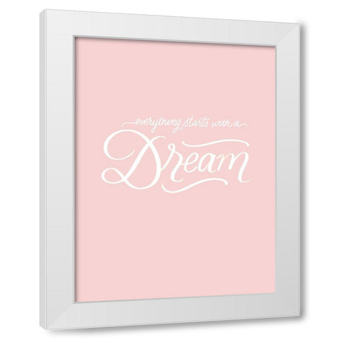 Dream White Modern Wood Framed Art Print by Batista, Dee