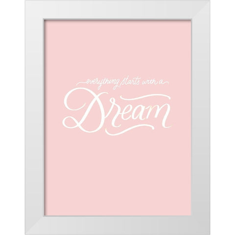 Dream White Modern Wood Framed Art Print by Batista, Dee