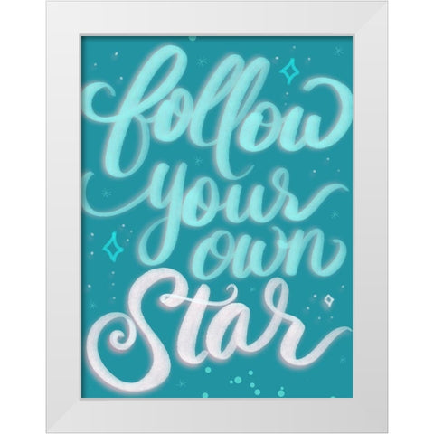 Follow White Modern Wood Framed Art Print by Batista, Dee