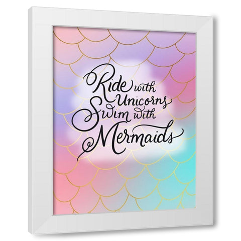Ride White Modern Wood Framed Art Print by Batista, Dee