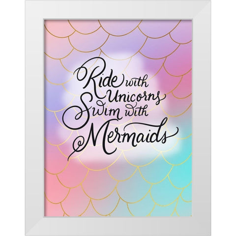 Ride White Modern Wood Framed Art Print by Batista, Dee