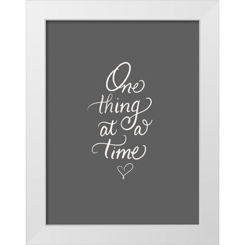 One White Modern Wood Framed Art Print by Batista, Dee