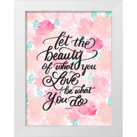 Beauty White Modern Wood Framed Art Print by Batista, Dee