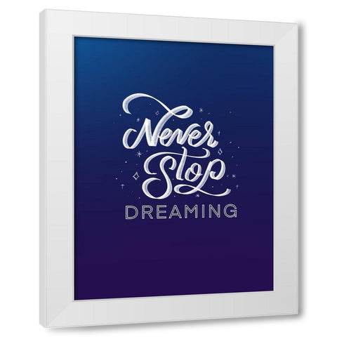 Stop White Modern Wood Framed Art Print by Batista, Dee