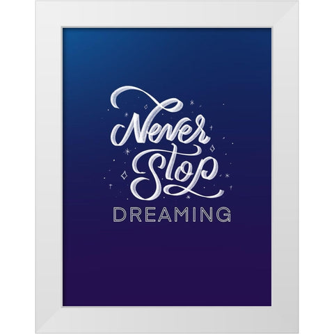 Stop White Modern Wood Framed Art Print by Batista, Dee