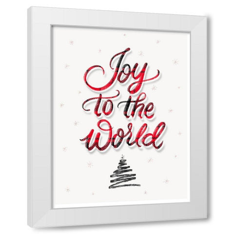 Joy to the World White Modern Wood Framed Art Print by Batista, Dee