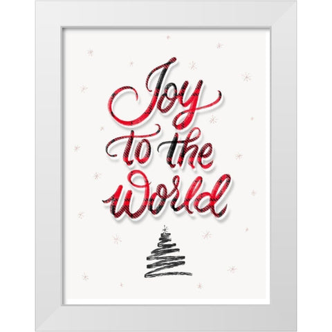 Joy to the World White Modern Wood Framed Art Print by Batista, Dee