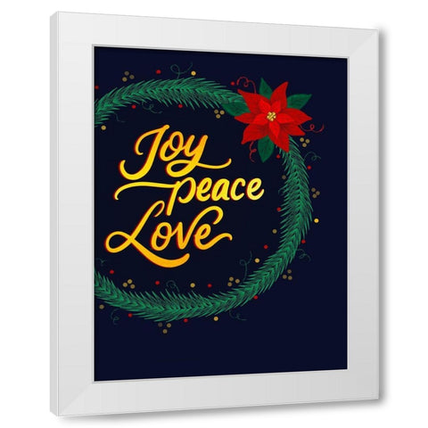 Joy Peace White Modern Wood Framed Art Print by Batista, Dee
