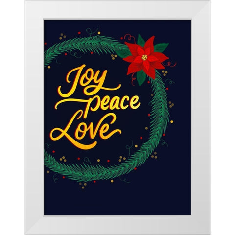 Joy Peace White Modern Wood Framed Art Print by Batista, Dee